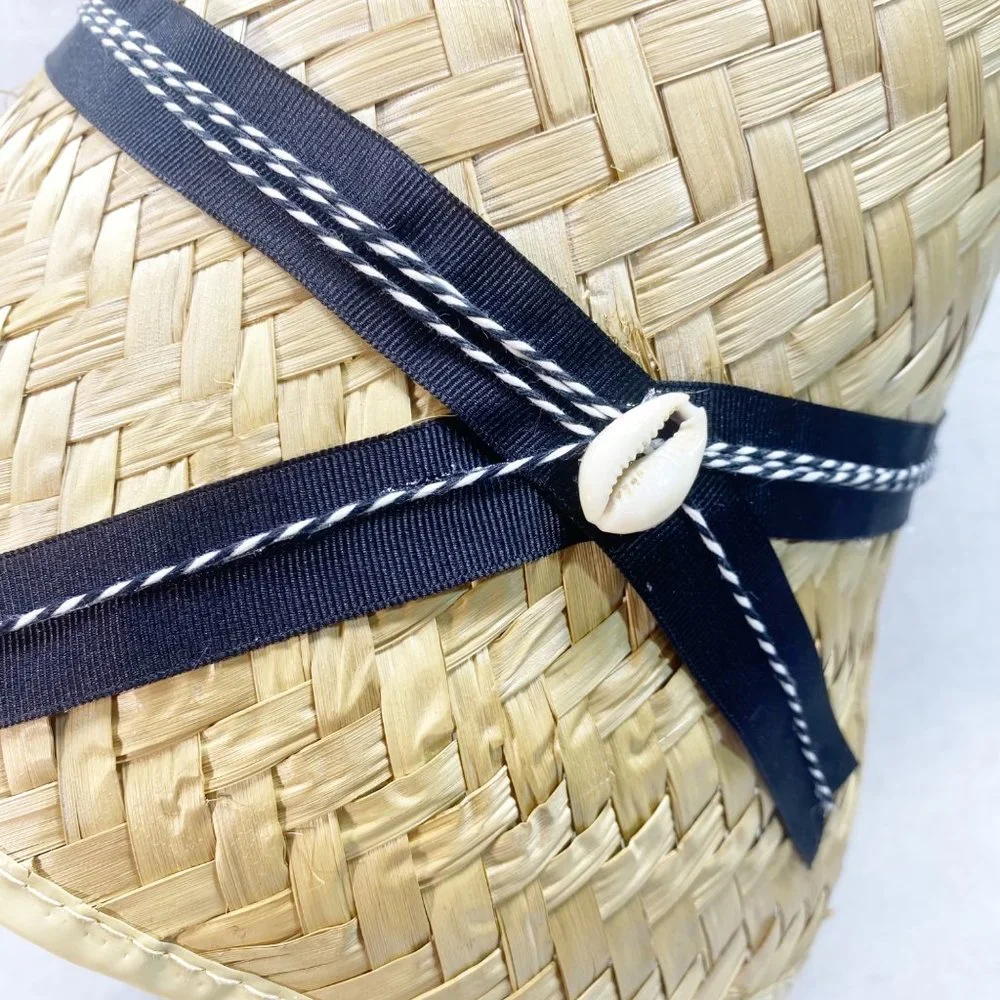 Tan Straw Handmade Bucket Hat OS - Picture 5 of 15